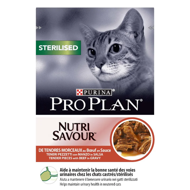 PRO PLAN Nutri Savour Sterilized, komadići s govedinom u umaku, 85g