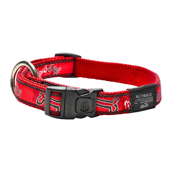 ROGZ RED BONE COLLAR - M