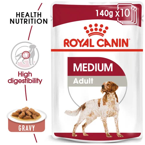 Royal Canin - Medium Adult Dog In Gravy - 10 Pack