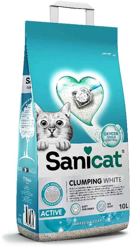 SANICAT Clumping Nisip pentru pisici White, bentonită 10L/8,3kg