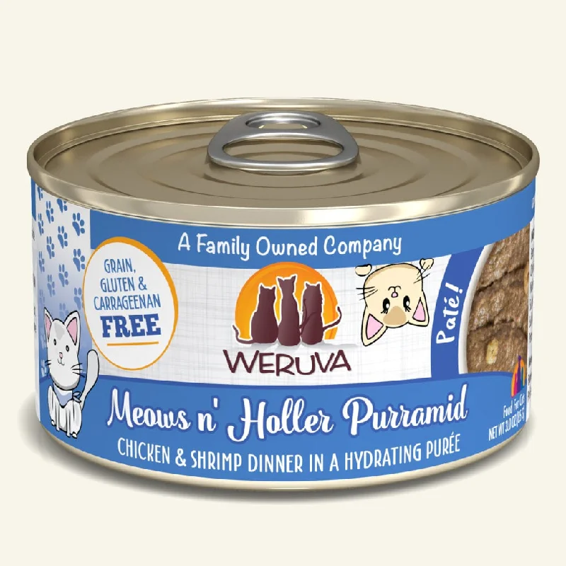 WERUVA Meows n Holler PurrAmid Chicken & Shrimp Hydrating Puree, 156g