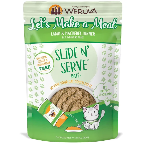 WERUVA Slide N' Serve Pâté Let's Make a Meal Lamb & Mackerel Dinner, 80g pouch