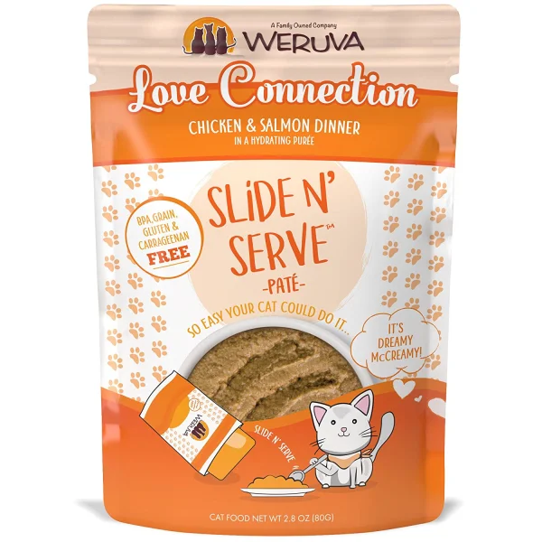 WERUVA Slide N' Serve Pâté Love Connection Chicken & Salmon Dinner, 80g pouch