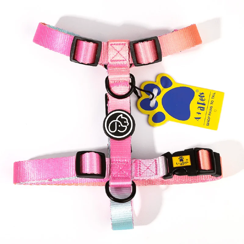 A Plus A Pets Skin Friendly Gradient Design Harness for Dogs and Cats (Pink)