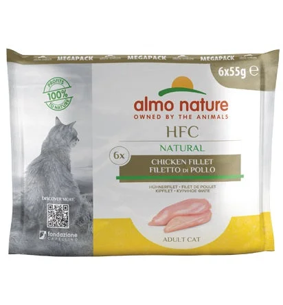 ALMO NATURE HFC Natural Megapack, pileći file u umaku, vrećice za mačke, 6x55g