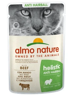 ALMO NATURE Holistic Anti Hairball, s govedinom, vrećica za mačke, 70g