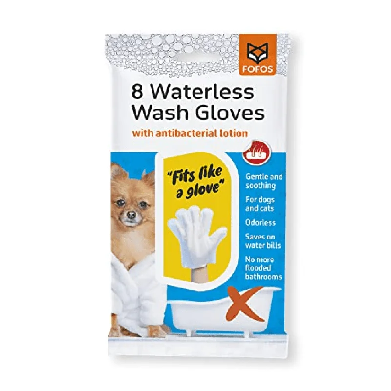 Fofos 8 Waterless Wash Gloves for Dogs and Cats