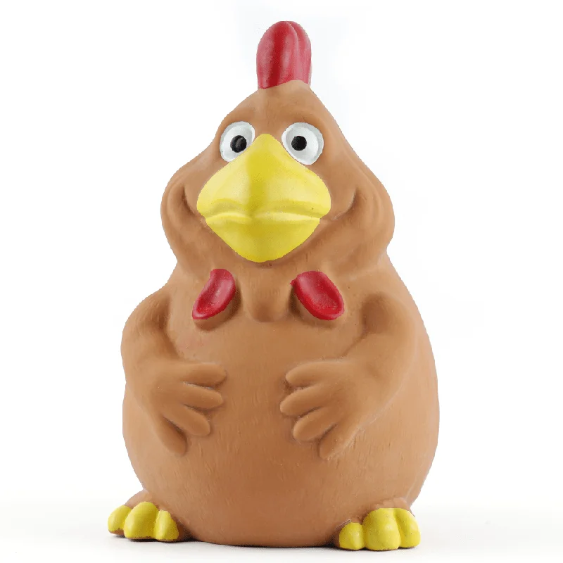 Fofos Latex Bi Rooster Toy for Dogs (Brown)