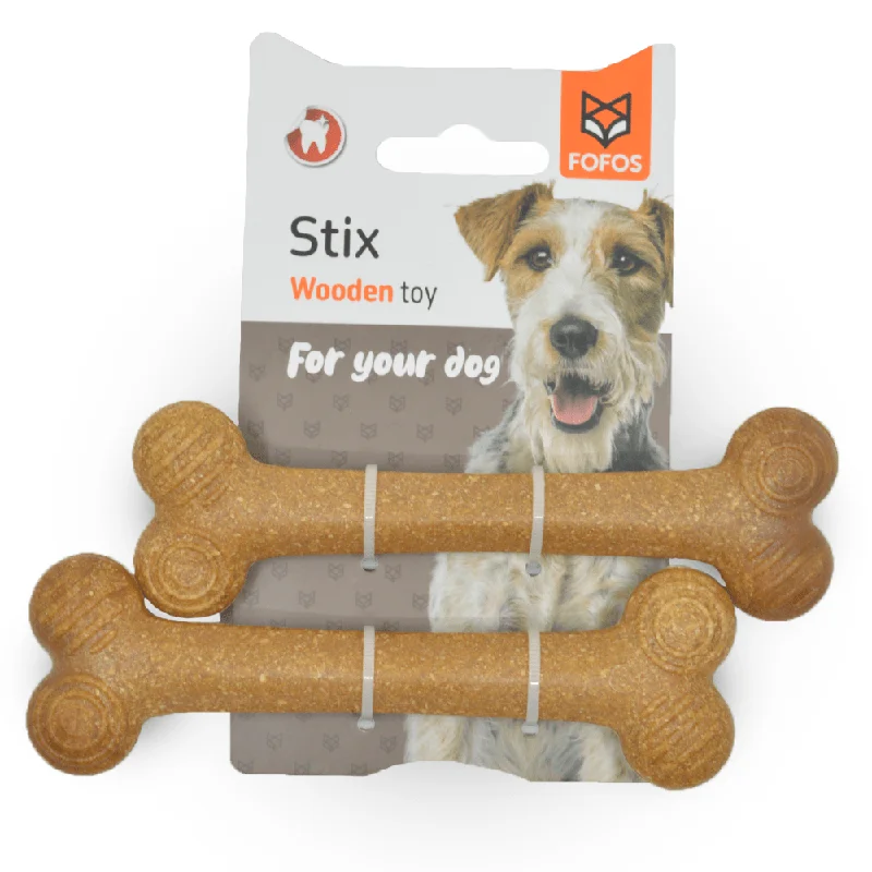 Fofos Woodplay Bone Twins Toy for Dogs