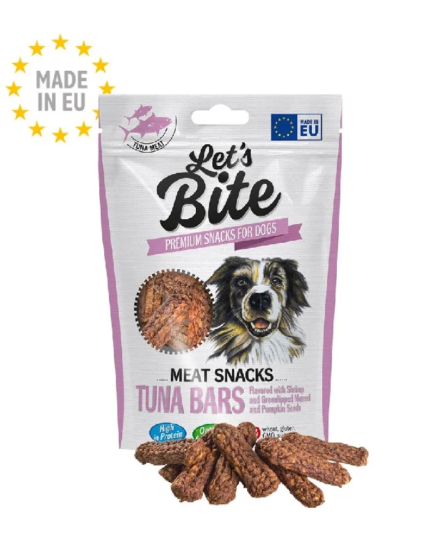 LET's Bite Meat Snacks, poslastica za pse, pločice tunjevine, 80g