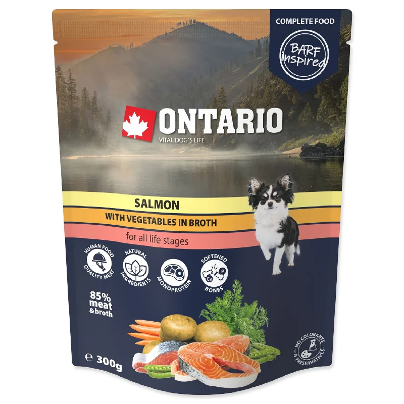 ONTARIO Dog MONO, vrećica, losos s povrćem, u temeljcu, 300g