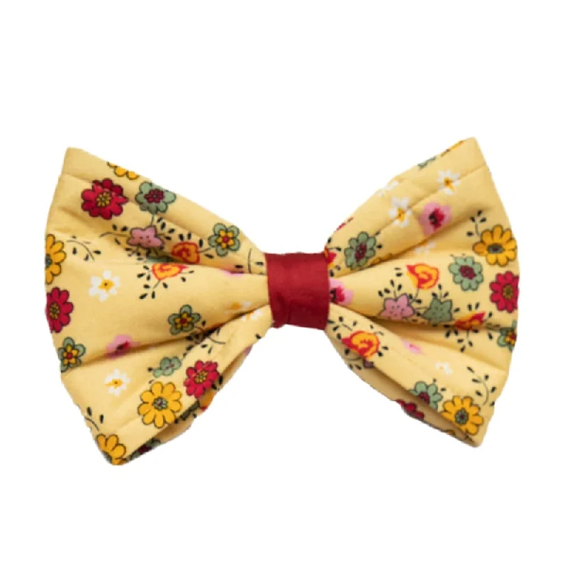 Pet and Parents Flower Bow Tie for Dogs for Small & Medium Breed Dogs (Yellow) (S:6in Length)