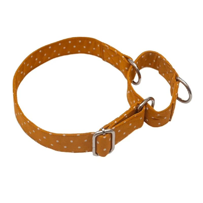 Pet And Parents Yellow Dotsy Double Padded Martingale Collar for Dogs