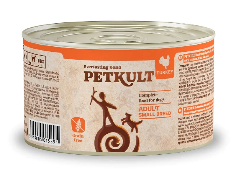 PETKULT Konzerva Mini, s puretinom, bez žitarica, za pse malih pasmina, 185g