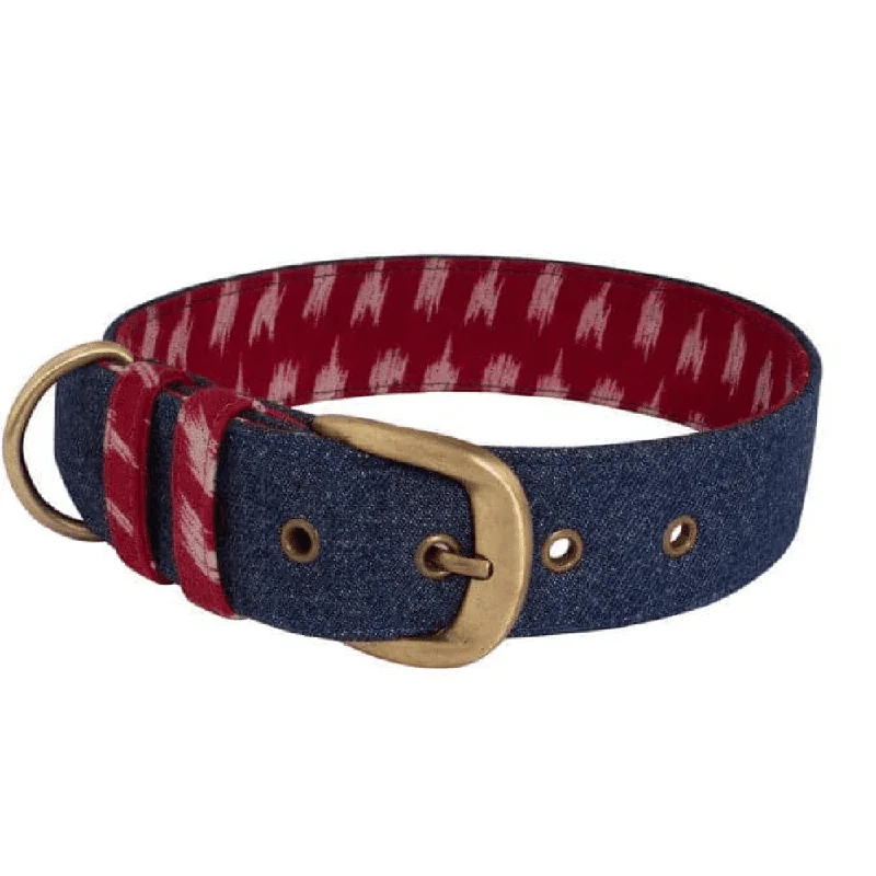 PetWale Fabric Belt Collar for Dogs (Blue Denim)