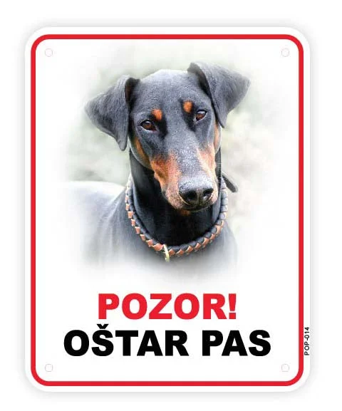 Pločica s natpisom, Doberman - glava, PVC, 115x147mm