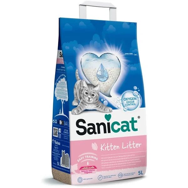 SANICAT Kitten, upijajući mineralni pijesak za mačke, bezmirisni, 5l