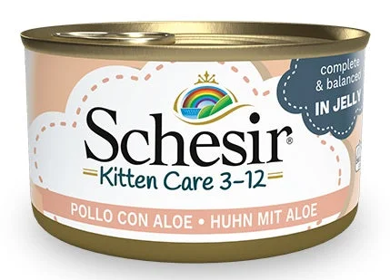 SCHESIR Konzerva za mačiće KITTEN (3-12m.), piletina s aloe verom, u želeu, 85g