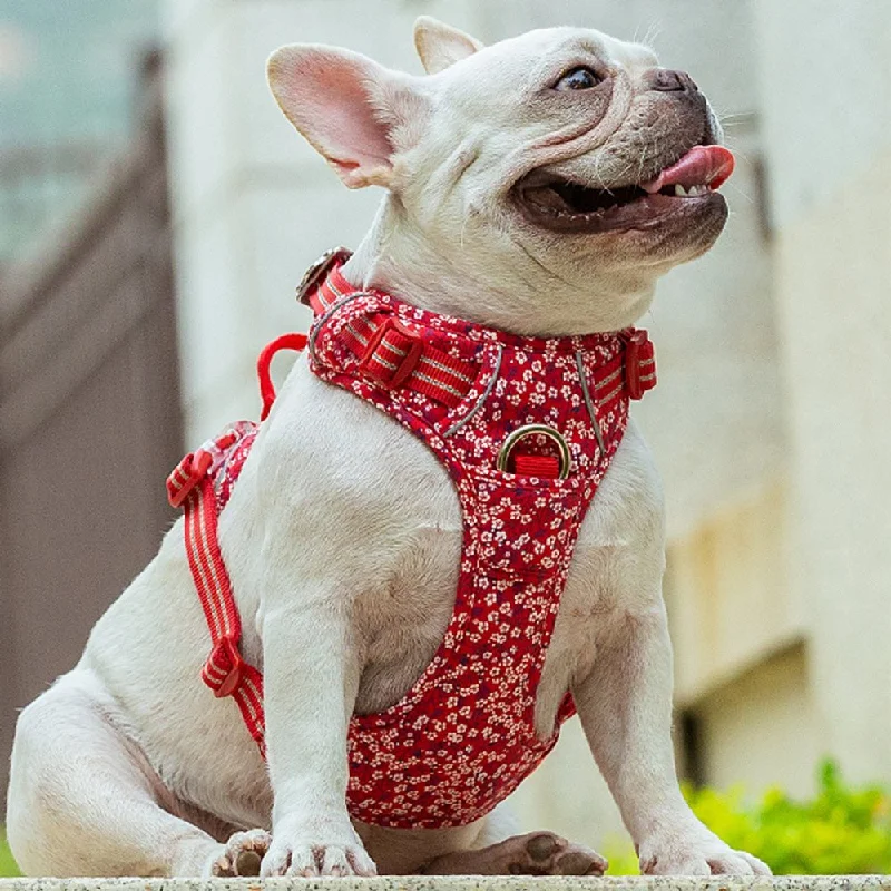 Truelove Floral No Pull Pet Harness for Dogs (Poppy Red)